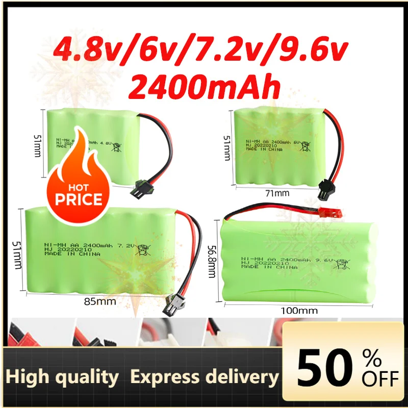 SWZY 4.8v/6v/7.2v/9.6v 2400mAh Rechargeable Battery or 3000mAh Nimh AA Battery Pack for Rc Toys Cars Tanks Robots Guns Boats 1Pc