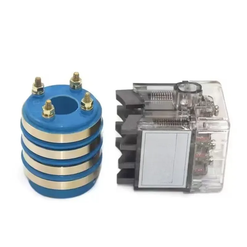 For Collector Ring 20x50x35 20x50x60mm 2/4 Channel Copper Slip Ring with Transparent Brush Holder
