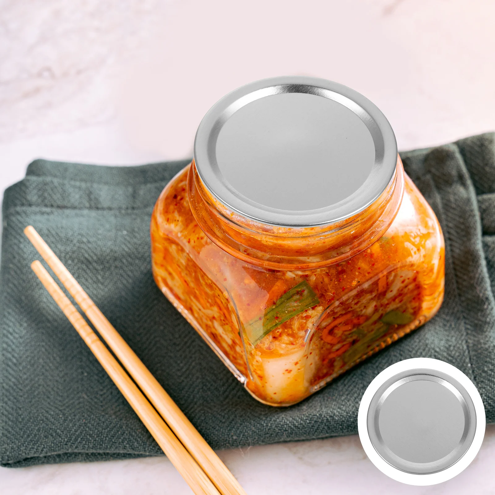

100 Pcs Mason Jar Lids Regular Mouth Fresh-keeping Lid、 Canning Rings Seals Ordinary