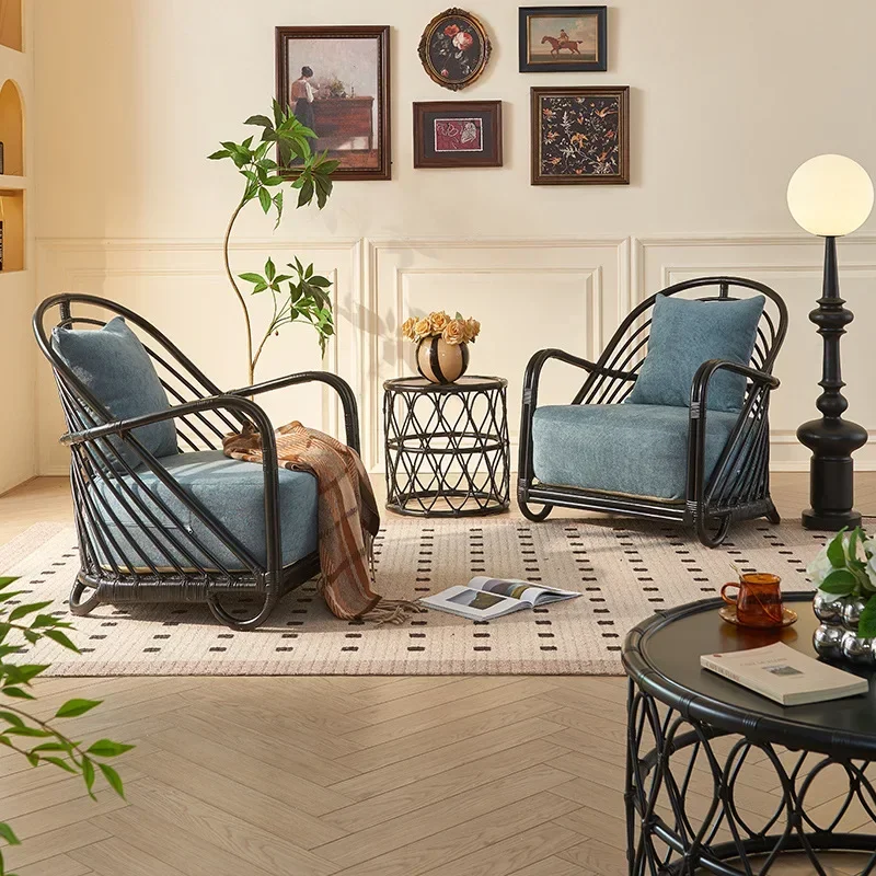 Balcony Armrest Back Chair Hotel B & B Sofa Chair Coffee Table