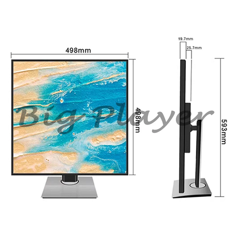 

PC Monitor 26.5 Inch 2K 1920x1920 1:1 60Hz 5Ms Response Time IPS Square Monitor, LED LCD Ultra-Narrow Bezel Monitor