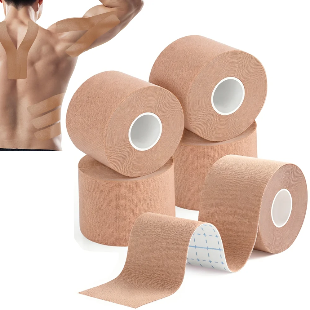 5cmX5m Pre Cut Kinesiology Tape Elastic Exercise Muscle Patch Type I Waterproof and Breathable Sports Fitness Intramuscular Tap