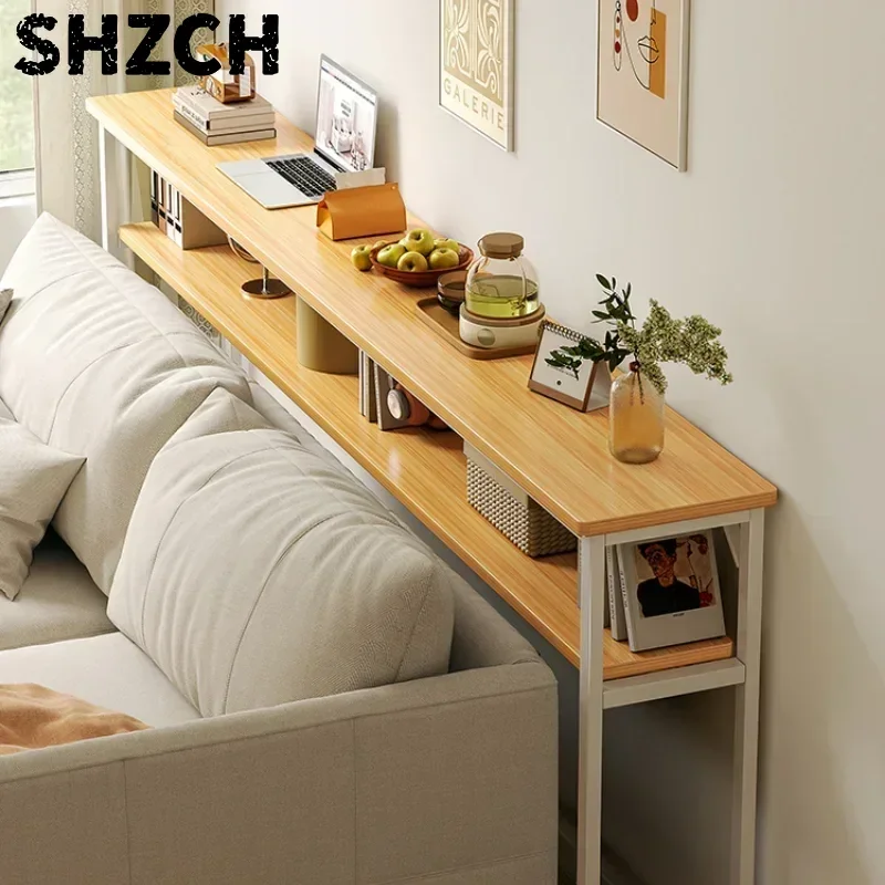 Simple Modern Super Narrow Side Table Stitc/hing Storage System Living Room Bedside Multi-functional Tea Table