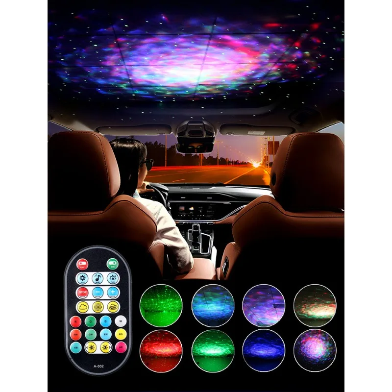 Colorful Starry Sky Galaxy Projector Nightlight USB Rechargeable Stage Effect Wedding Xmas Holiday Party Lamp Gifts