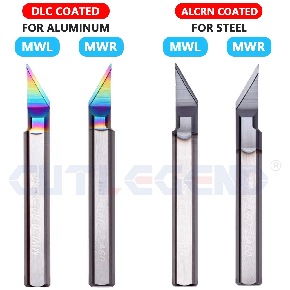 Imagem -04 - Ferramenta Turing Interna em Miniatura Barra de Carboneto Aborrecida Furo Pequeno Cortador de Torno Sólido Mwr6 Revestido Mwl6 R0.2 R0.4 A60 A90