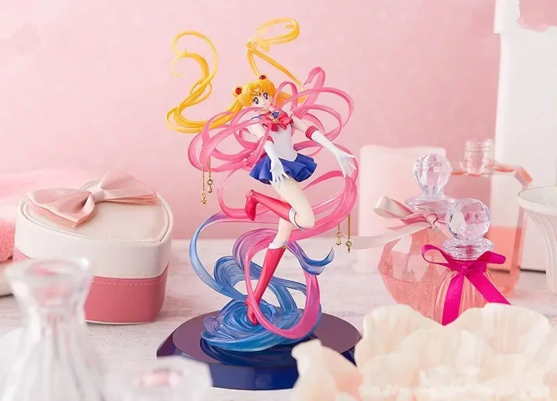 Anime Figur Sailor Moon Kristall Power Transformation Kawaii Mädchen Action Figuren Pvc Mädchen Modell Puppe Erwachsene Kinder Spielzeug Geschenke