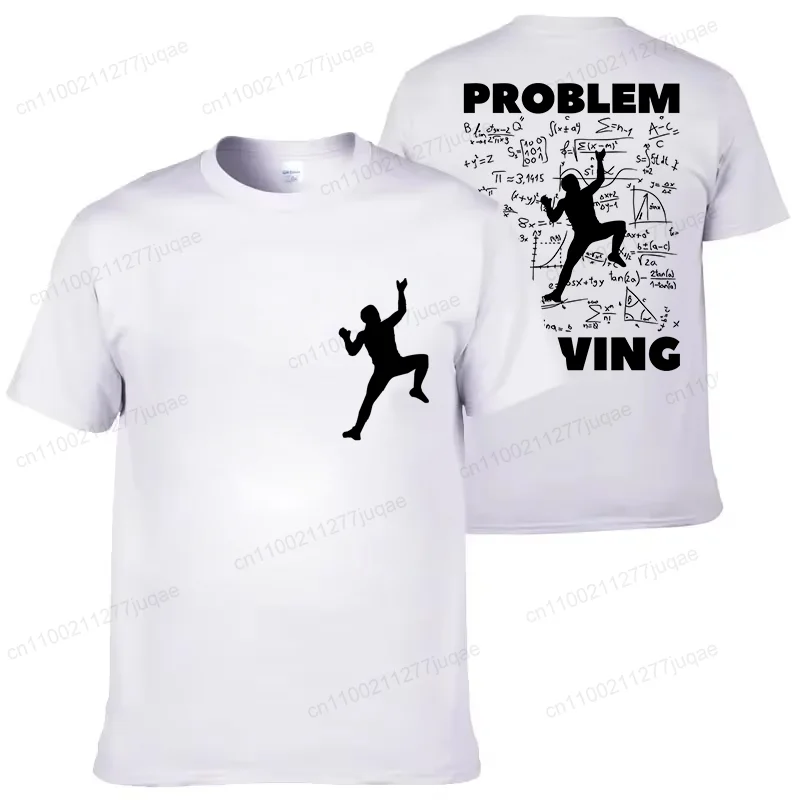New Summer Tee Shirt Rock Climbing Men T Shirt Problem Solving Math Cool T-shirt Fashion Tops Tees Sport Climber T-shirt Unisex