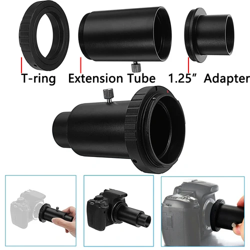 Imagen 2 del producto StarDikor adaptador de tubo de extensión de 1,25 pulgadas soporte para telescopio astronómico para cámara Canon Nikon Sony Pentax Fuji M4/3 Olympus
