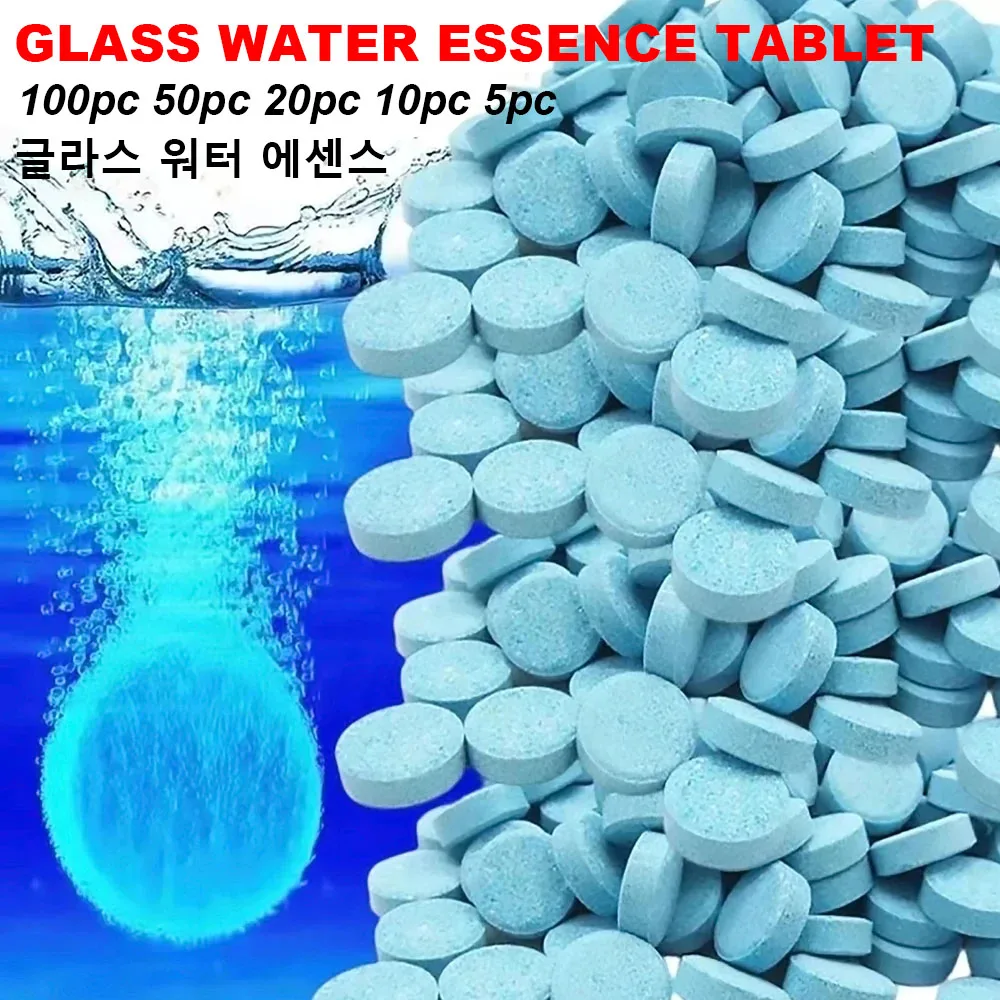 100 Pieces Car Windshield Glass Concentrated Washer Tablets Solid Car Effervescent Tablets Glass Solid Wiper Cleaning Tablets