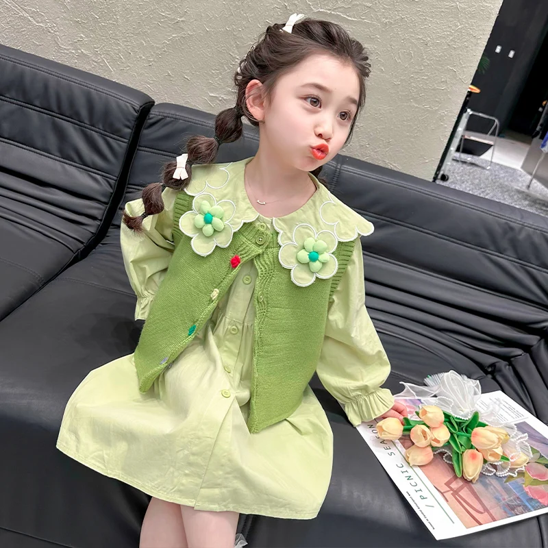 

Girl Fashionable Princess Long Sleeve Spring and Autumn Dress Suit Baby Girl2024New Fashion Spring Clothes