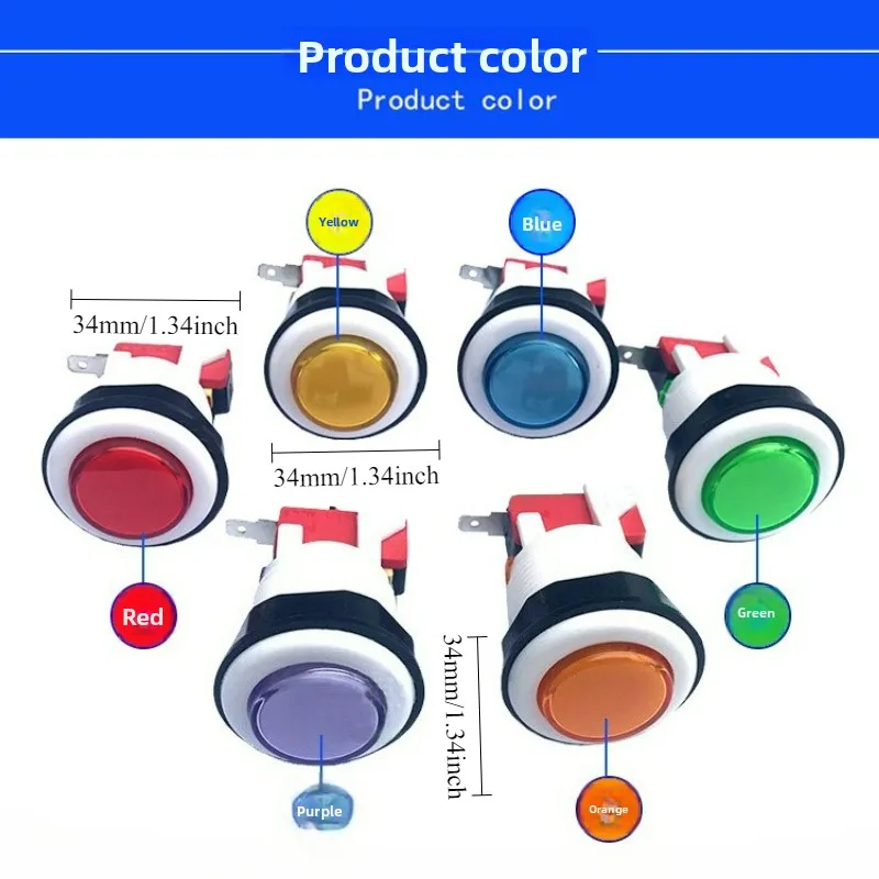 

Factory Supply A4 American Bracket Button Self-resetting Arcade Game Machine Switch Coin Operated Games