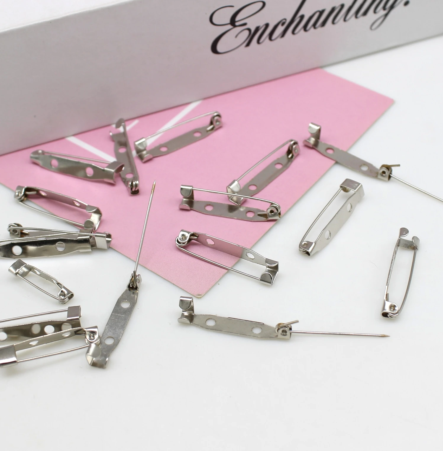 50pcs/lot Silver 15-30mm Safety Pins Brooch Base Clip Pins Blank Base for diy Jewelry Making Clothing Accessories