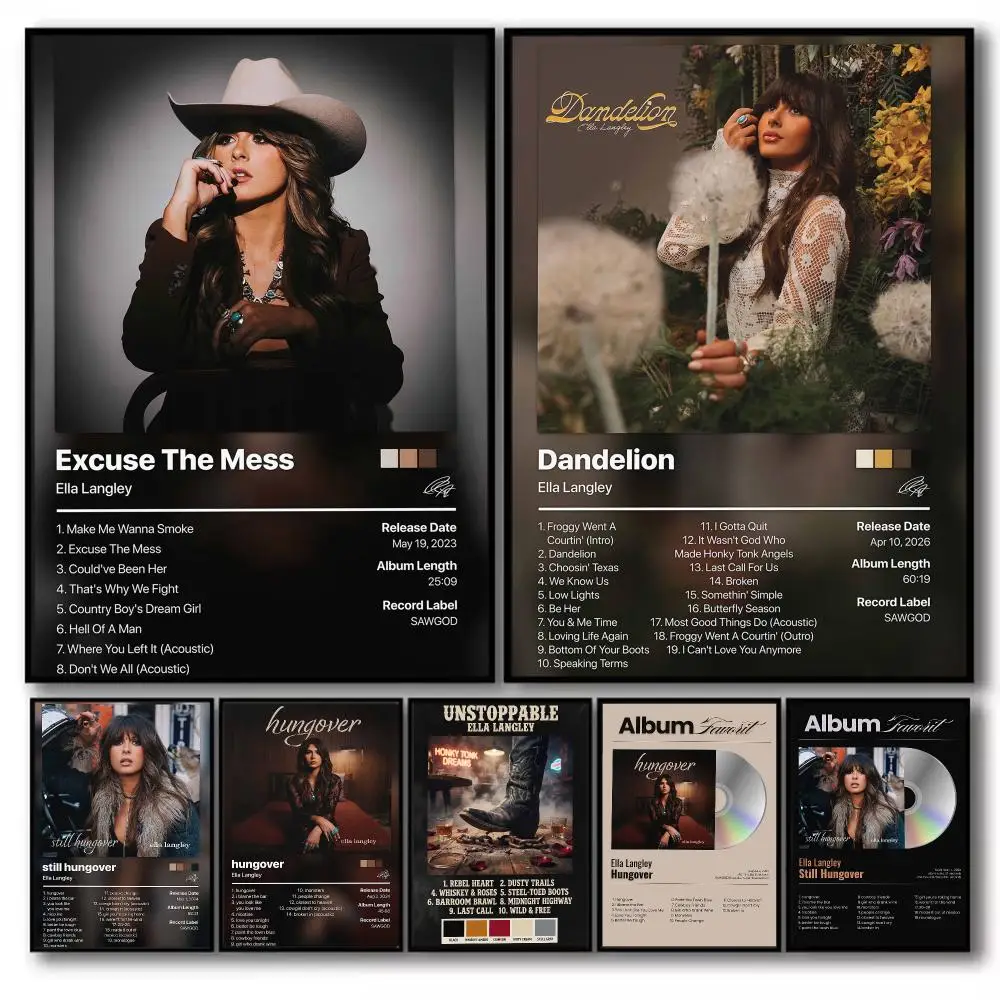 Country pop singer E-Ella Langley Poster PP Wall Decor Posters Celebrity Music Art Prints Bedroom Office Gift