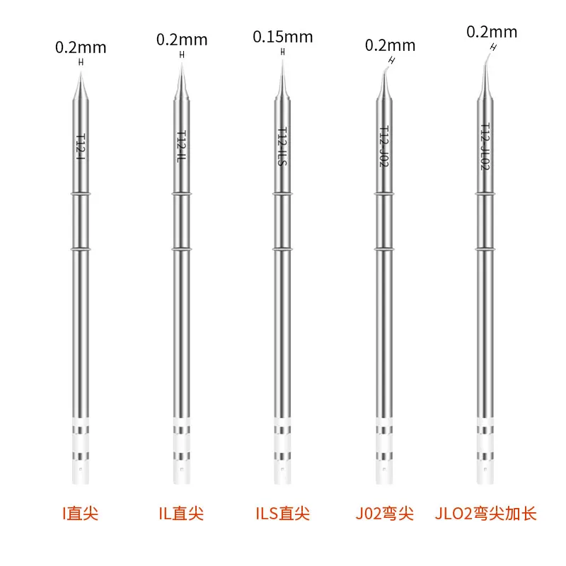 

Soldering Iron Tips T12-ILS Curved Point Cartridge Chisel T12 Series Soldering Tips Electrode Tip for Solderin