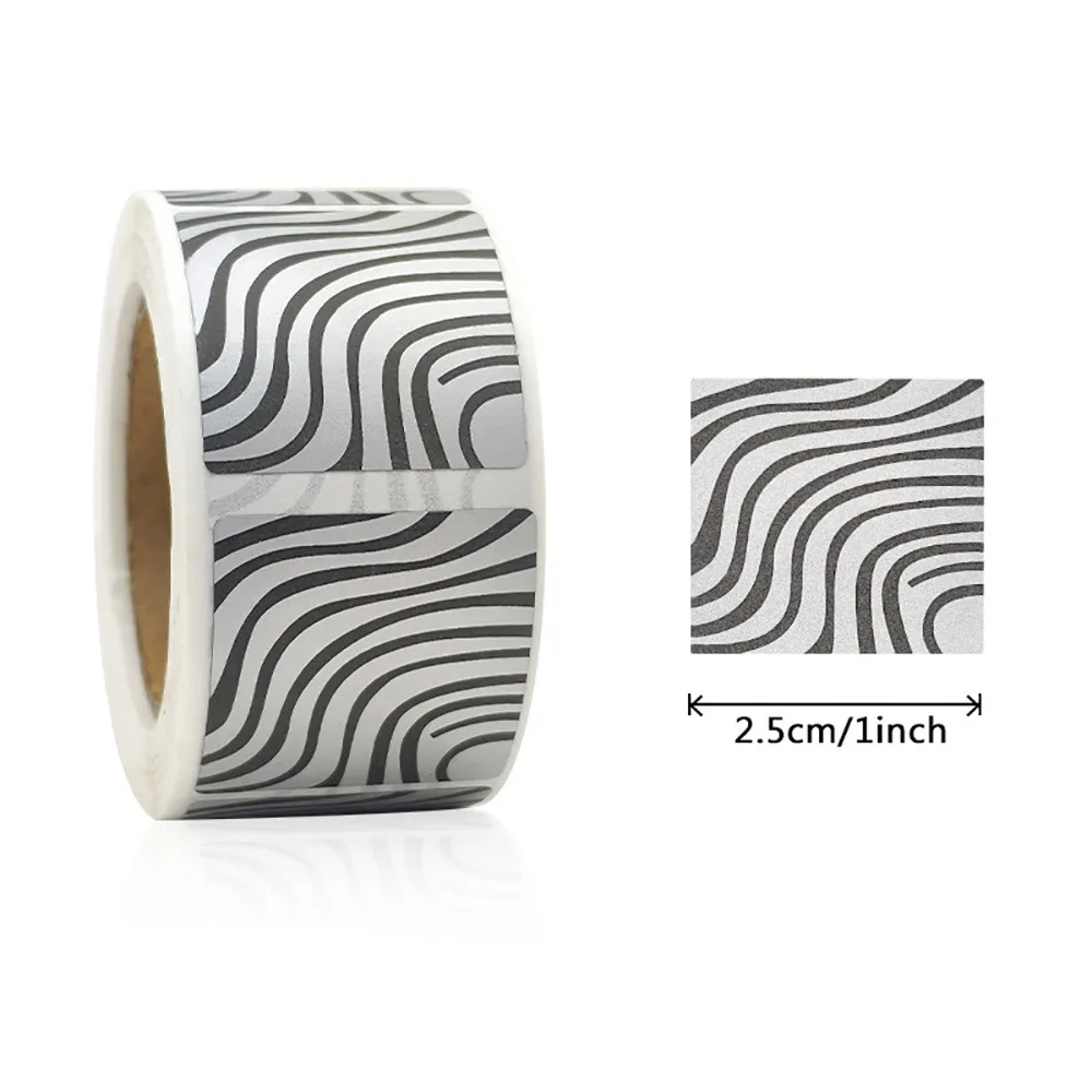 300/500PCS Zebra Pattern Scratch Off Label Lottery Accessories White&grey Password Cover Film DIY Recharge Coupon Card