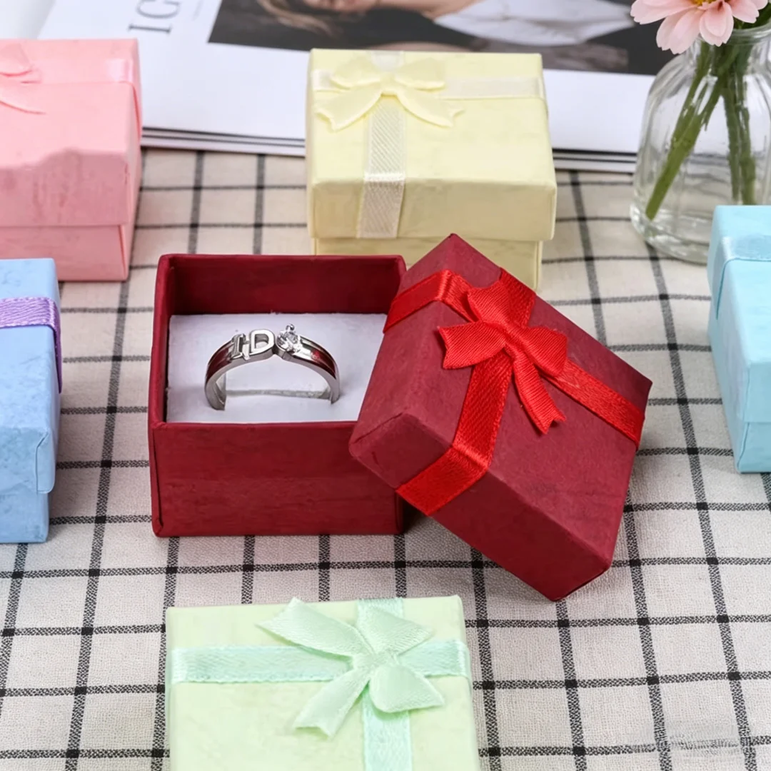 

50Pcs 4×4cm Multi-color Fashion Jewelry Gift Boxes Portable Square Packaging Holder Case for Earrings Rings & Small Accessories