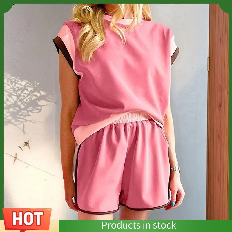 

Intuitive Women's Two Piece Lounge Sets Casual Short Sleeve Pullover Tops Matching Shorts Loungewear Tracksuit Set