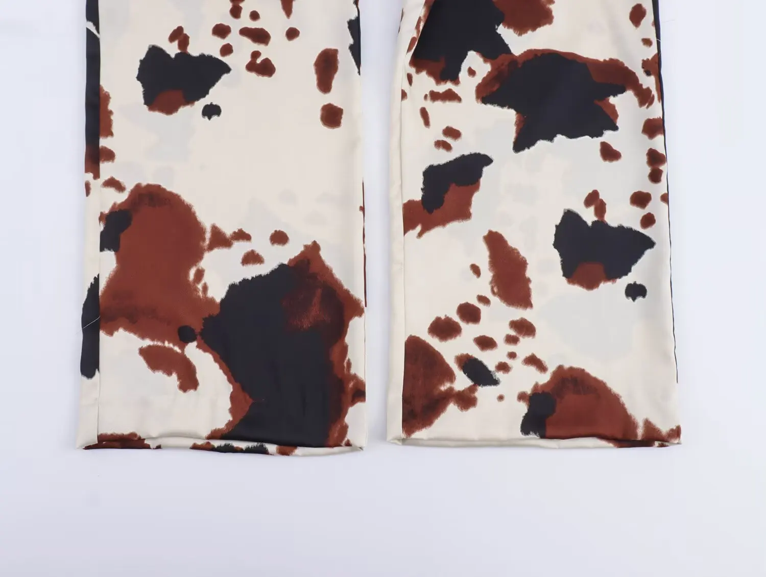 2025 Summer Women's Clothing European and American Style Fashionable Animal Print Casual Mid-Rise Straight Trousers