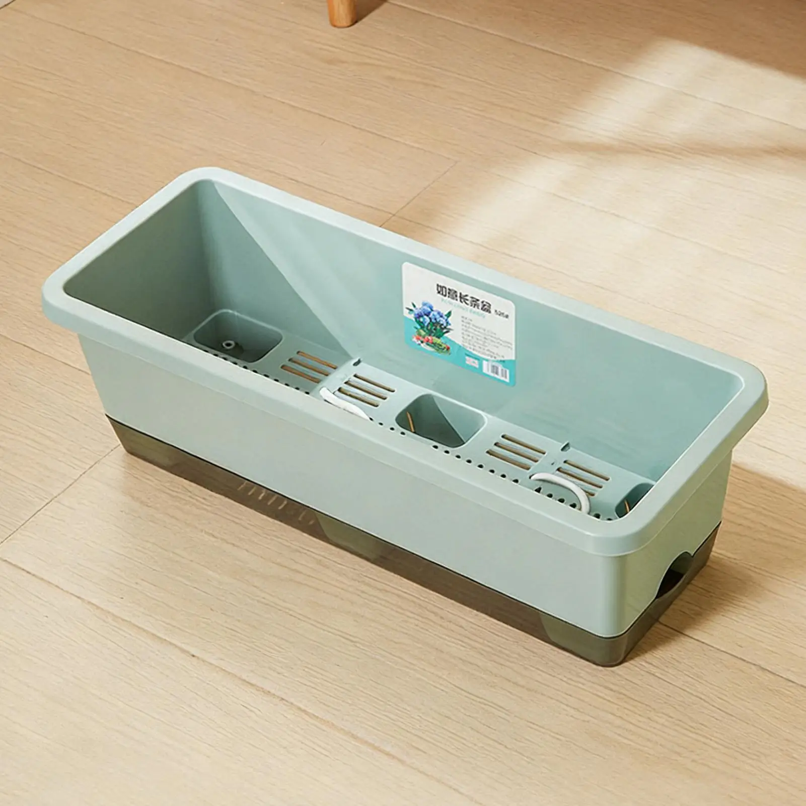 Self Watering Planter Tomatoes Planting Container With Base Drainage Hole And Absorbent Rope Rectangular Flower Pots For