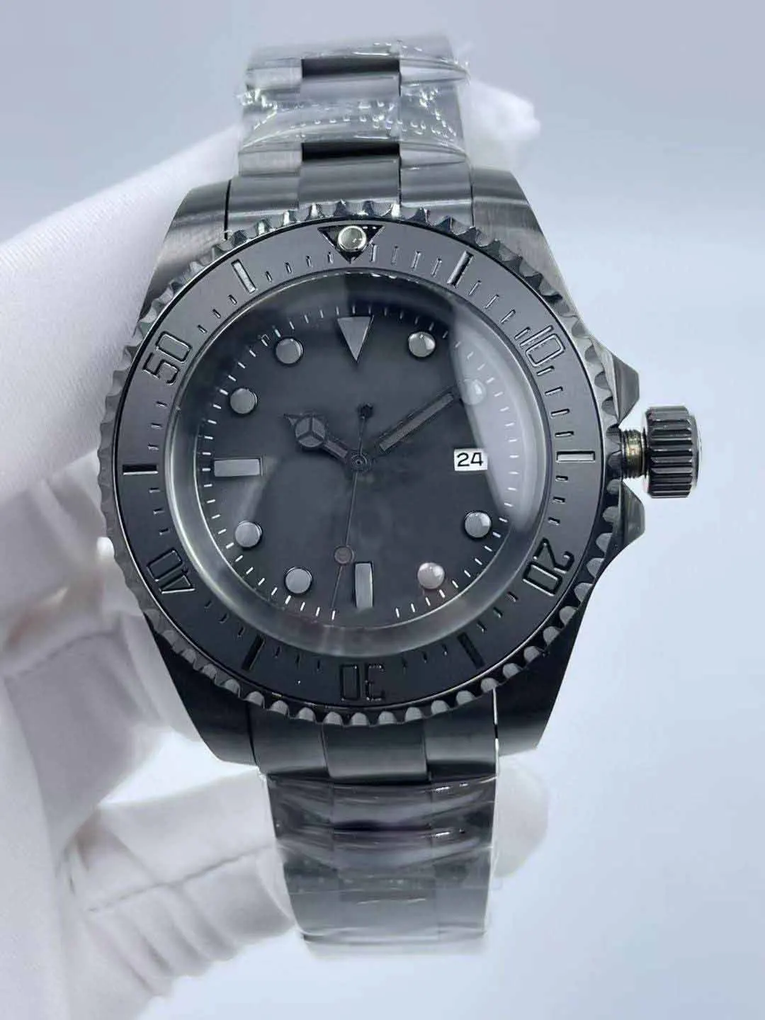 "Мужские часы для дайвинга Ghost King-44 мм, водонепроницаемые, с складной пряжкой, надежные и прочные наручные часы для повседневной носки"