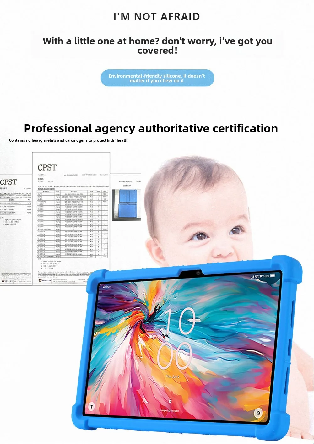 Stoßfeste TPU-Hülle für TCL Tab 10L Gen3 8193A 10.1, Weicher Stoßfänger mit Ständer, Mehrere Farben – Detail 4