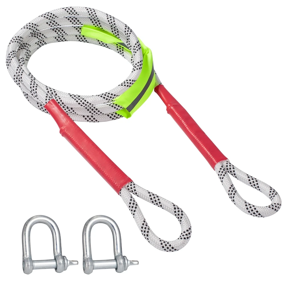 3Tons/5Tons Tow Pull Rope with U Hooks Towing Strap Heavy Duty for 4x4 Road Recovery Car Van 3Meters/4Meters Long