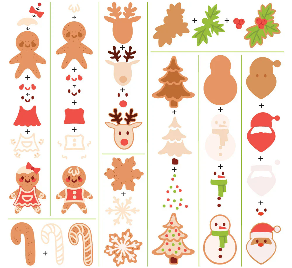 

Lovely Christmas Cookies Cutting Dies for New Scrapbooking Paper Making Bee Frame Craft Card no Stamps
