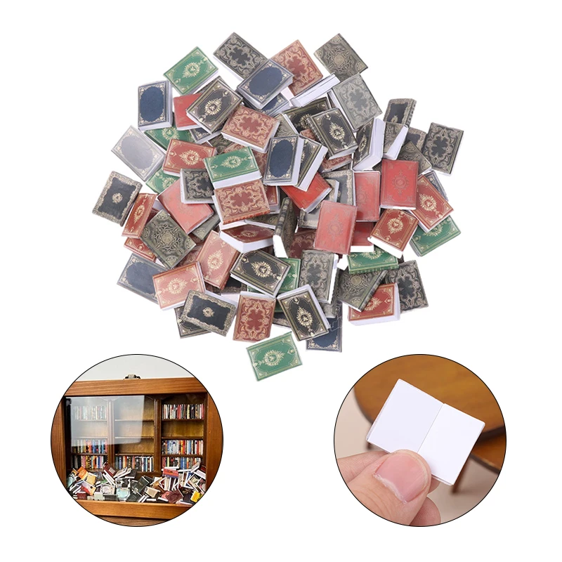 50pcs Dollhouse Miniature Books Flip Books Furniture Model Fun Bookstore Little Man Book Accessories For Dolls House Decor