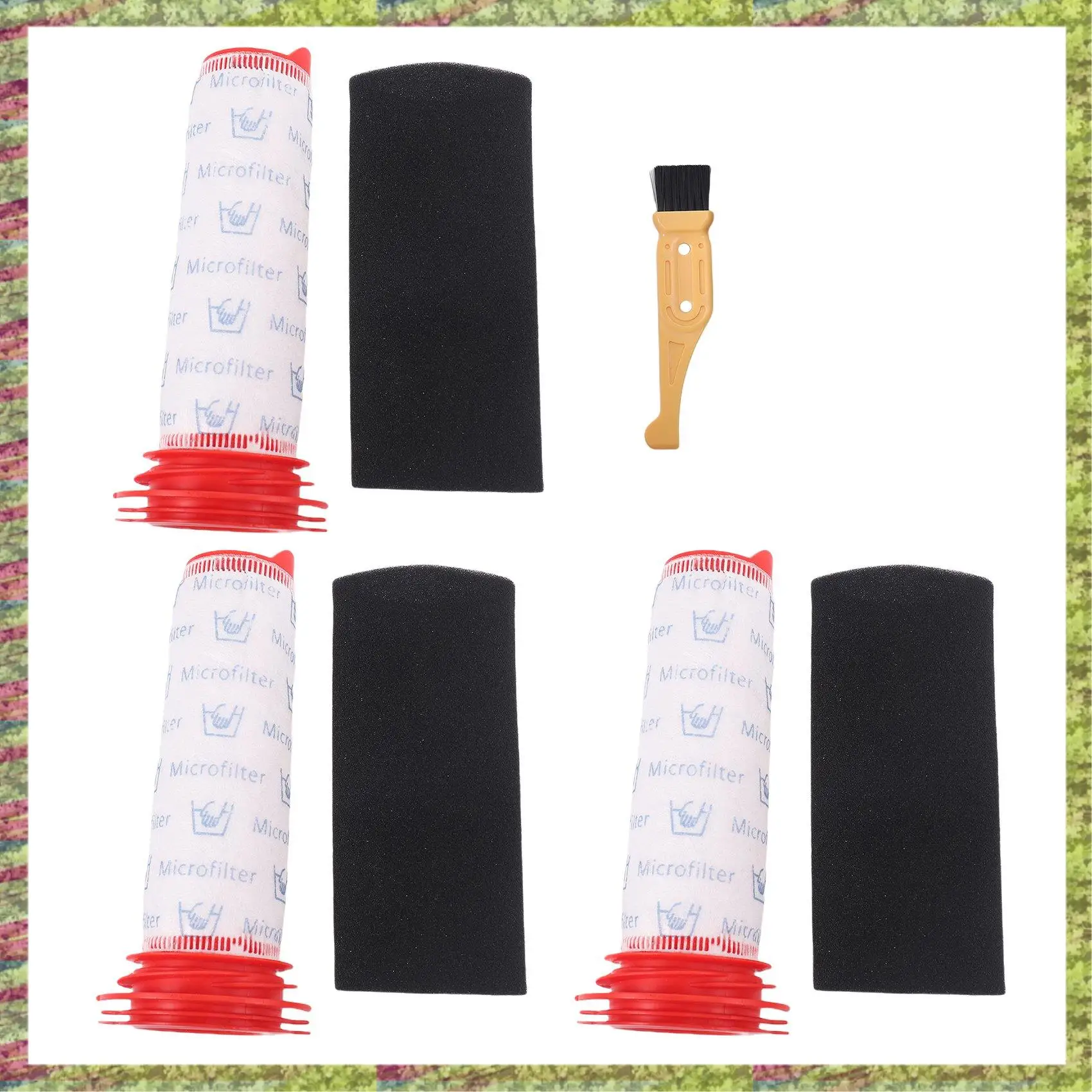 ABKB 3 عبوات من فلتر العصا الرئيسي البديل + مجموعة إدخال الرغوة للمكنسة الكهربائية اللاسلكية