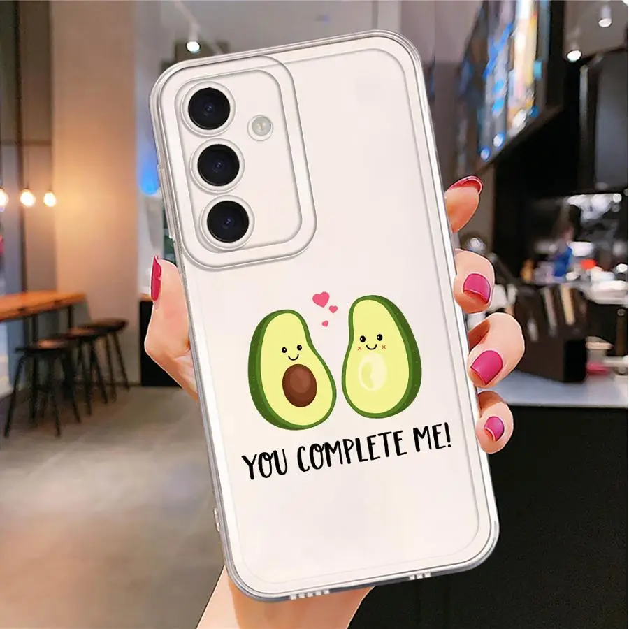 Custodia per telefono con cover trasparente per Samsung Galaxy A56 A52 A50 A03 A73 A06 A50 A51 A31 A02 A55 A72 A05 A71 A04 A54 A53 Avocado unico
