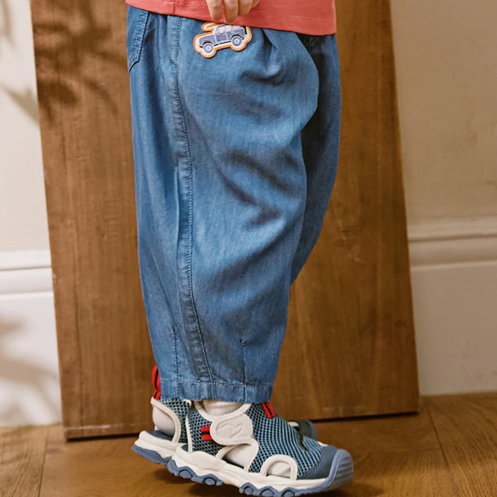 Dave Bella Boys Summer Jeans Children Pants Cool Denim Blue Trousers Fashion Cowboy Casual Elastic Waist Kids Clothing DB2261929