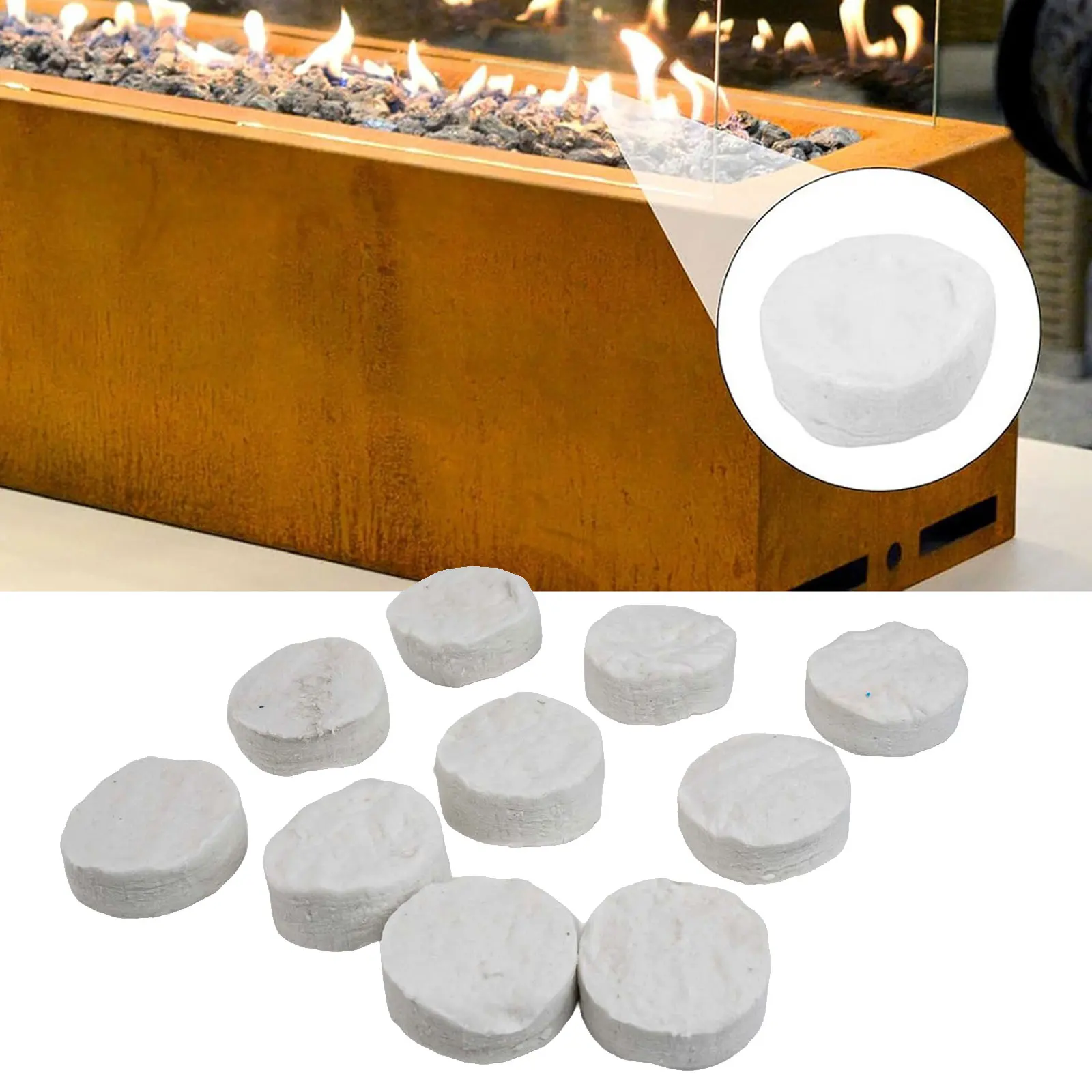 5/10PCS Ceramic Wool Sponge Cotton Round Firplace Firebox Safety Bio Fire Accessories Fireplace Ceramic Sponge