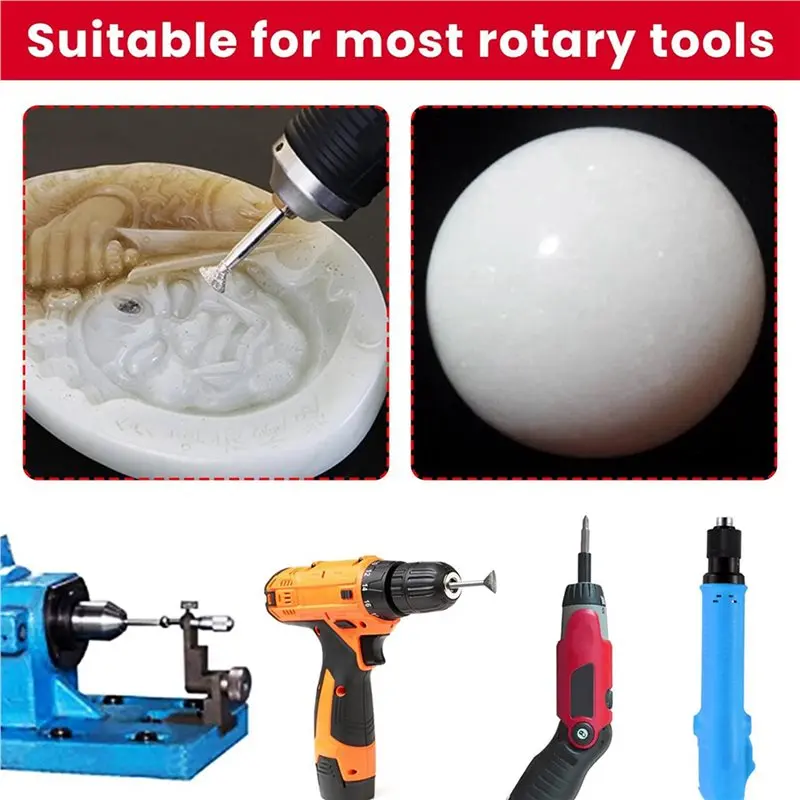 Stone Carving Set Diamond Burr Bits Compatible With For Dremel, 65PCS Polishing Kits Rotary Tools Accessories-[LUCK 9]