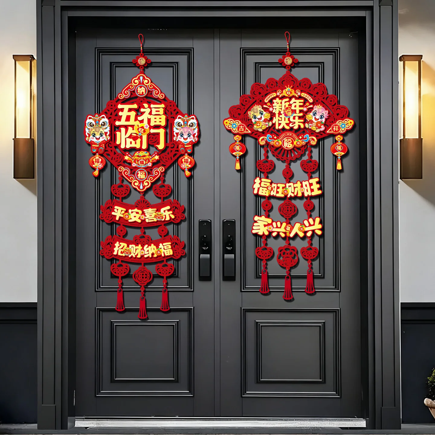 Year of the Horse Decoration Lucky Character Pendant Spring Festival Door Hanging Living Room Atmosphere Scene Decoration Joyful