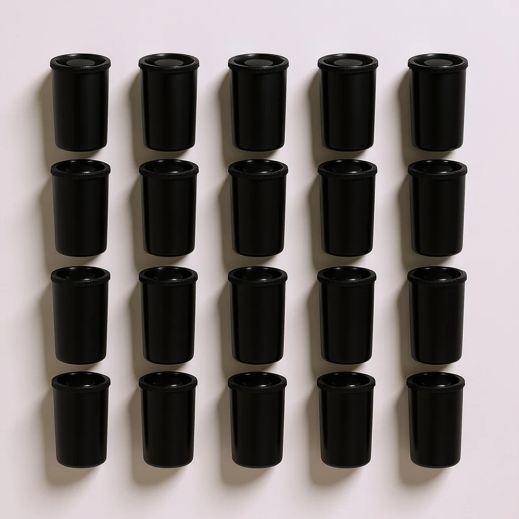 

20Pcs Black Film Canisters Roll Organizer Universal Compatibility Portable Protection Bead Containers
