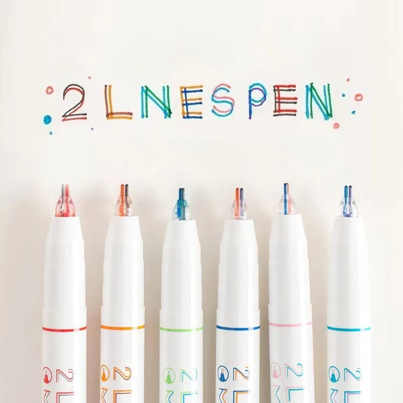 

Набор из 6 цветных маркеров с двойной линией для скрапбукинга, ведения дневников, выделения текста, студенческих записей и заметок