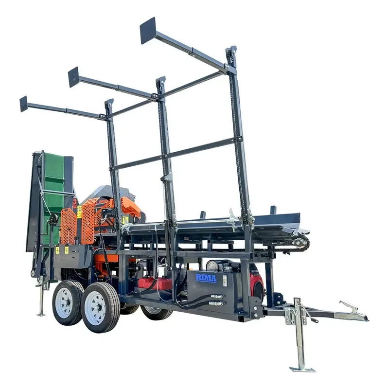 Crusher 30TON Full Automatic Firewood Processor With Conveyor Hydraulic Log Processor