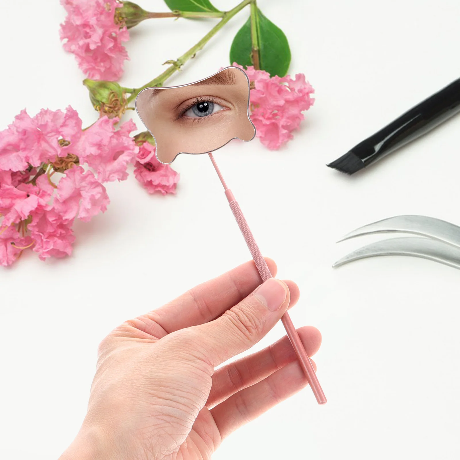 

Extension Handheld Grafting Portable Small Clear Glass Makeup Salon Women Lash Tools Kit Lash Inspection Mirror For