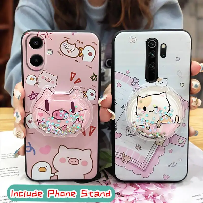 Soft Case Cartoon Phone Case For Samsung Galaxy A06/SM-A065F/M Fashion Design Glitter phone lens protection Durable TPU