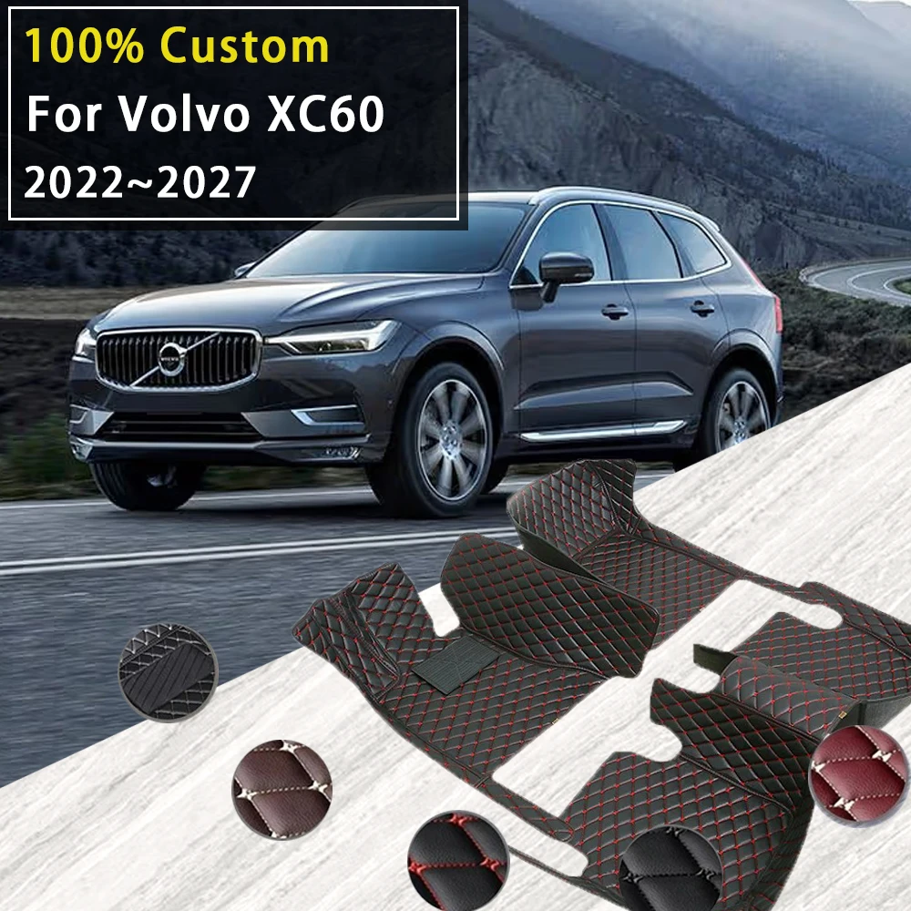 

Car Floor Mats For Volvo XC60 MK2 2022 2023 2024 2025 2026 2027 Leather Mats Rugs Carpet Full Set Auto Interior Part Accessories