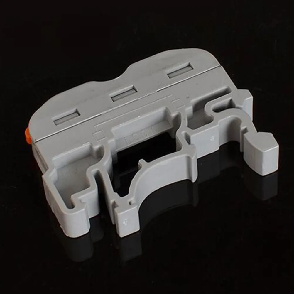 10pcs Grey -211 Din Rail Compact Wire Connector Push-In Conductor Reusable Wiring Terminal Block Test Hole No Tools Required