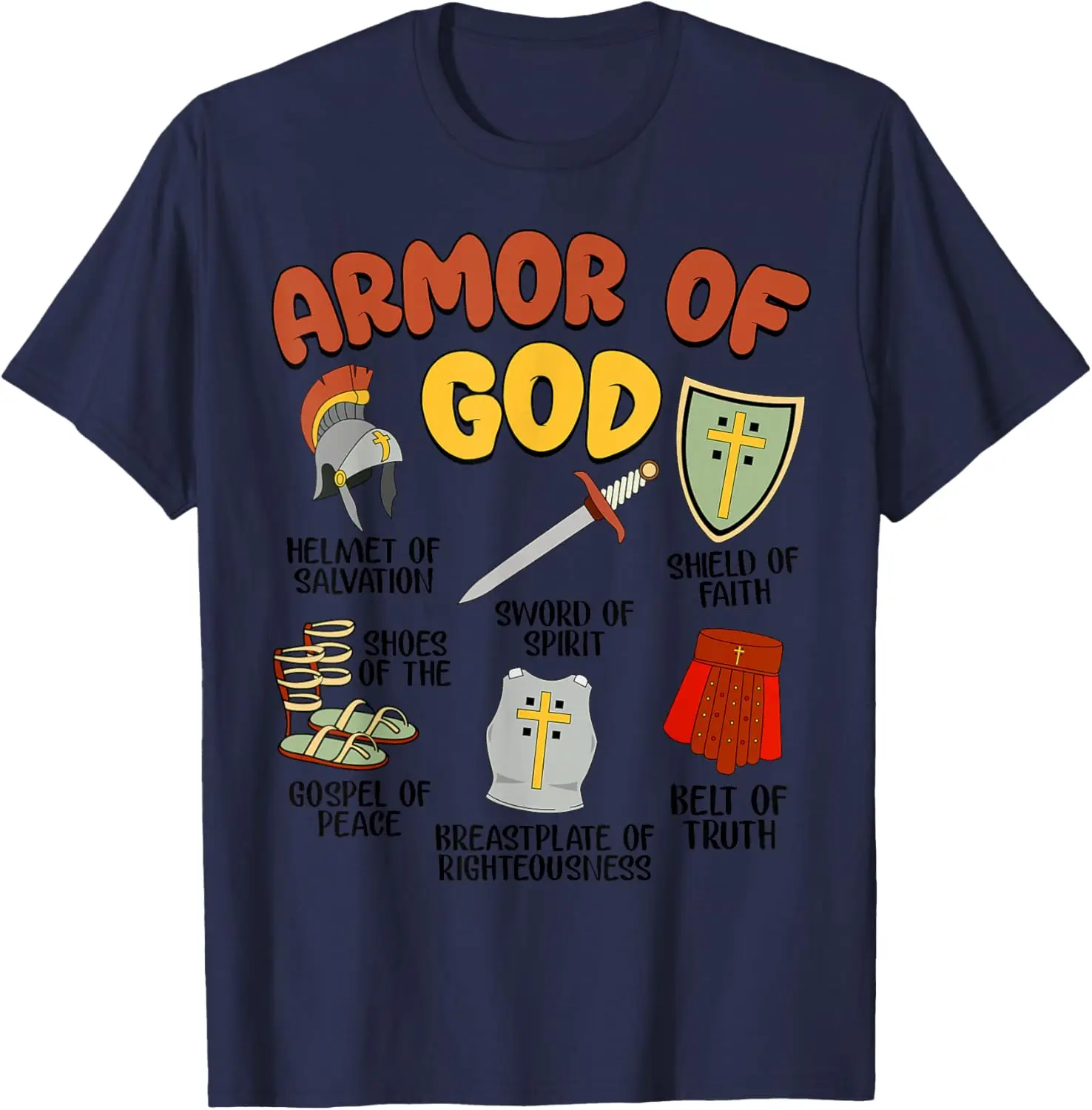 

Armor of God Bible Verse Scripture Christian Religious T-Shirt 100% Cotton O-Neck Short Sleeve Summer Casual Mens T-shirt