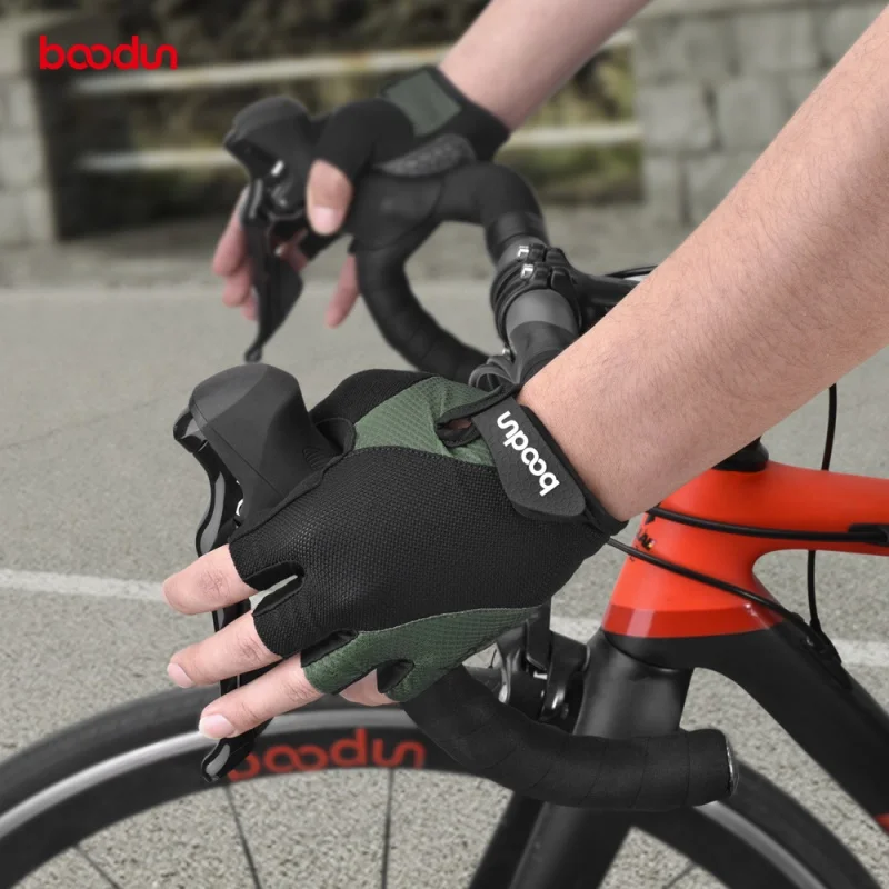 

Boodun-Silicone Splicing Cycling Half Finger Gloves, Outdoor Bicycle Gloves, Spring, Summer, New