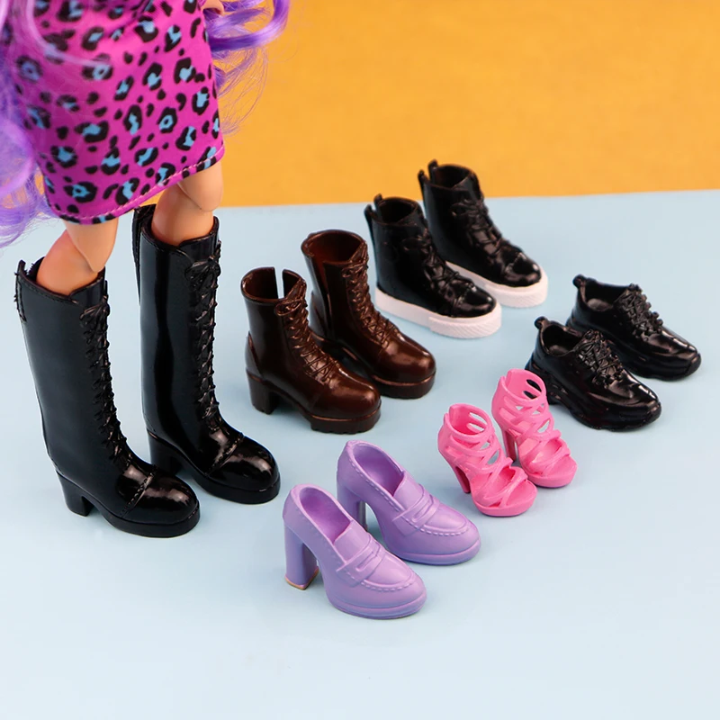 New Doll Shoes Boots Kids DIY Playing Doll Accessories Shoes Doll Decors Long Knees Boots Colorful Boots Girl Collection Toys