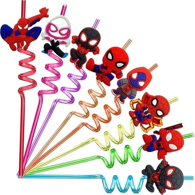 Spiderman feestartikelen inclusief armbandstickers cadeauzakje sleutelhanger rietjes uitblaasbaar voor jongens verjaardag SpiderMan feestdecoratie