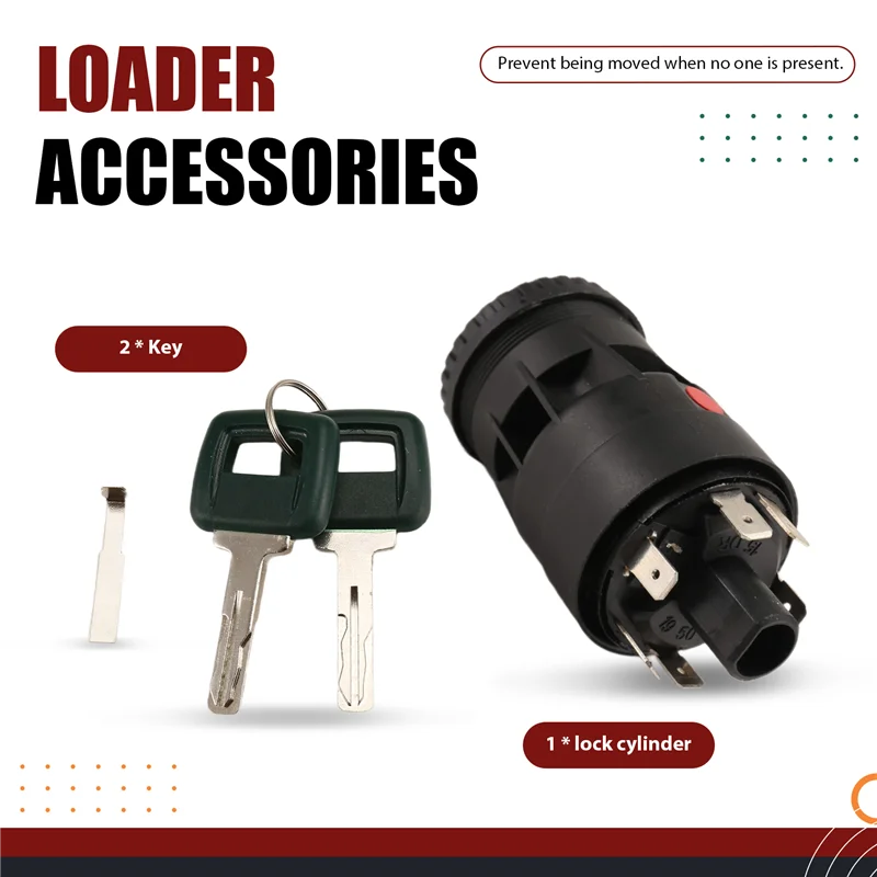 15082295 Ignition Switch With 2 Keys For Volvo Truck Loader-Laser A20C A30C A25D A35D Ignition Switch Lock Cylinder