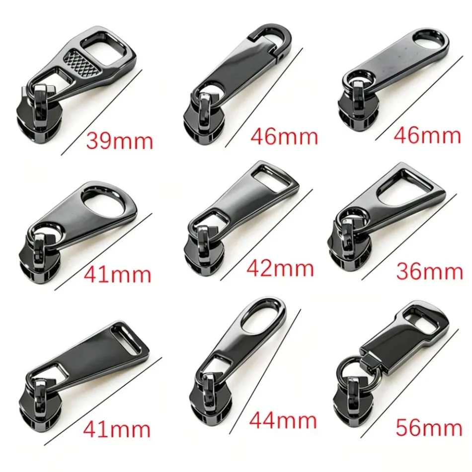 10/100Pcs 5# Zipper Sliders for Nylon Zippers Tape Down Jacket Zips Pulls Head Bag Garment Zip Repair Kit DIY Sewing Accessories