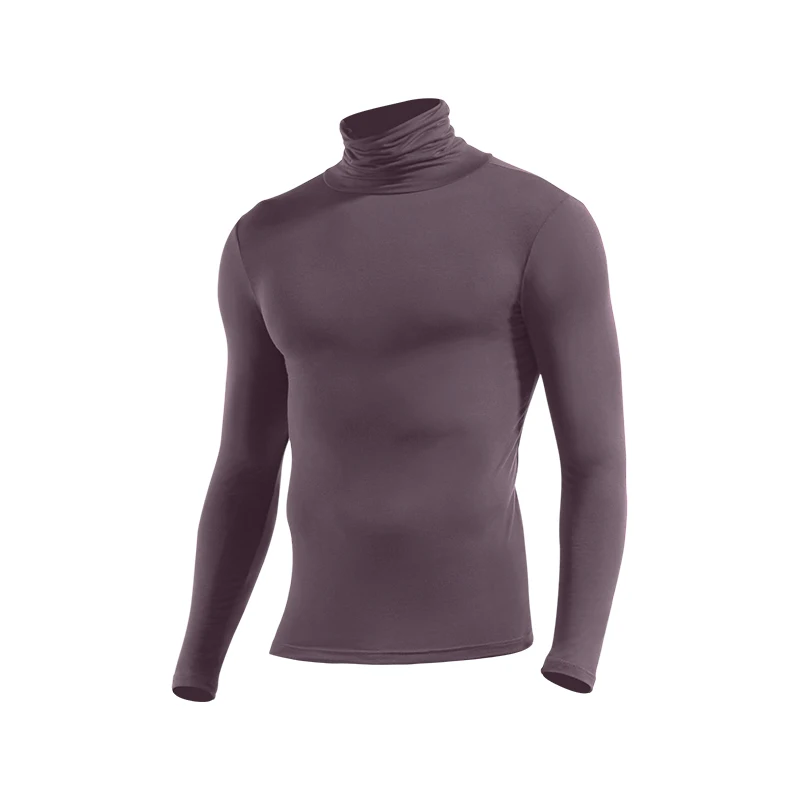 Men's fashionable and comfortable close fitting base shirt, slimming and elastic high neck warm top