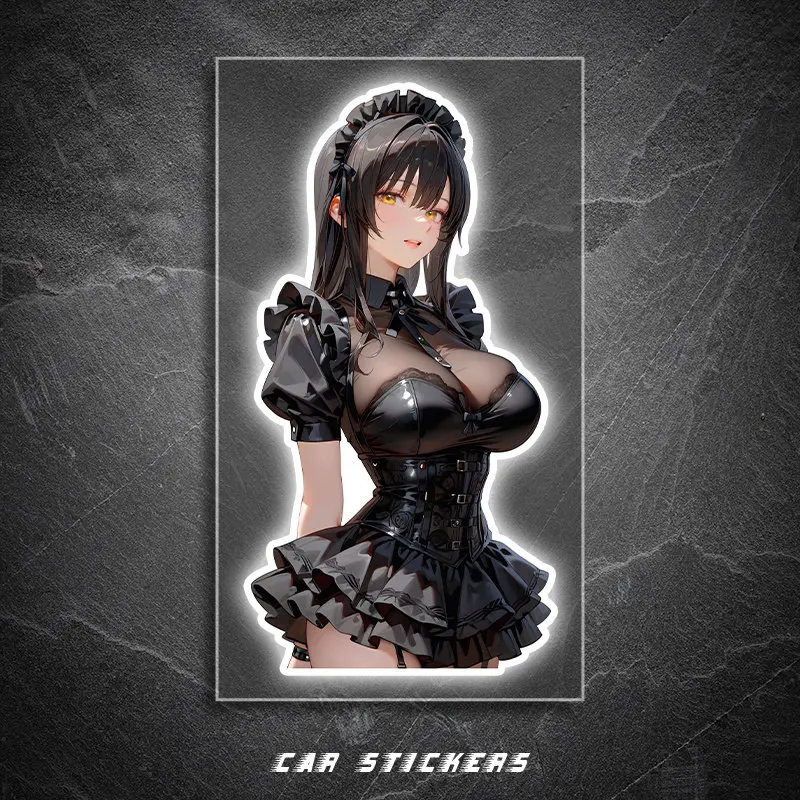 Dark Series Anime Girl Vinyl Car Decal Creative Personalized Sticker Waterproof Scratch Cover For Motorcycle Electric Vehicle