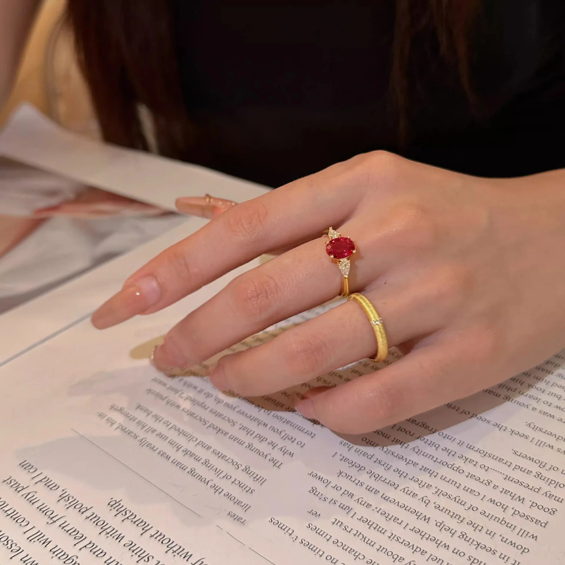 خاتم من الذهب الأبيض عيار 18 قيراط للنساء طبيعي 2 قيراط روبي مع مجوهرات الماس Anillos De Bizuteria Anillos Mujer صندوق خواتم الأحجار الكريمة